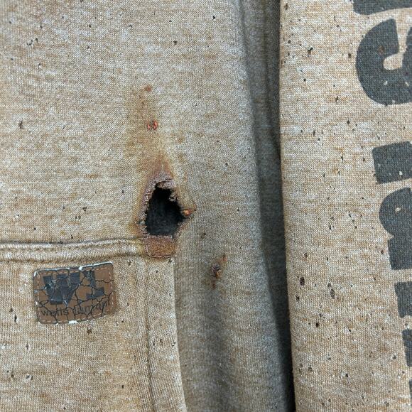 Wells Lamont Distressed Hoodie Men’s L Workwear Grunge Thrashed - Picture 5 of 14